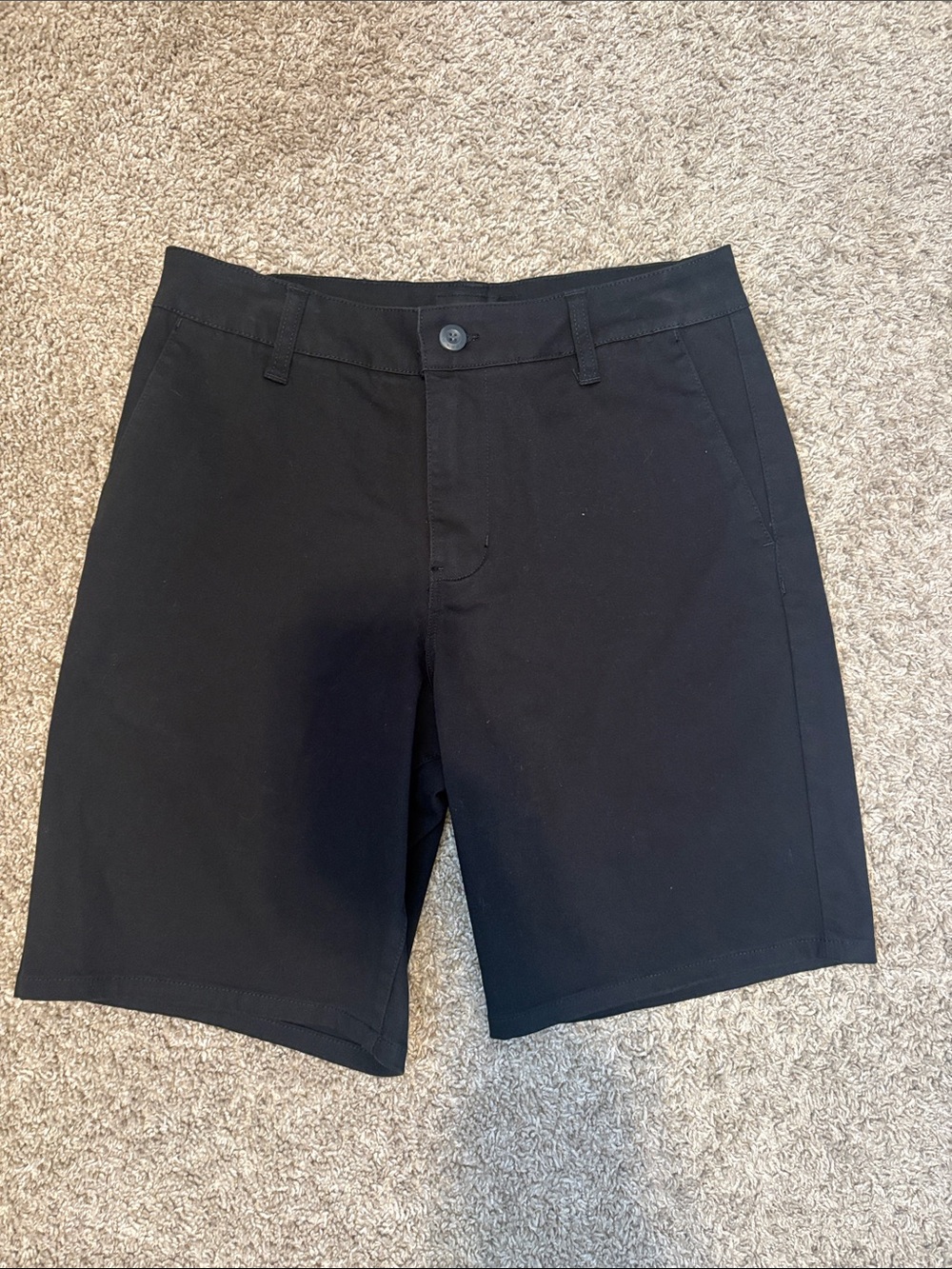 RSQ Men's Black Flat-Front Stretch Shorts